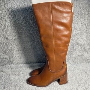 Naturalizer EDDA Leather Knee High Riding Boots Brown Womens 8.5M WIDE CALF NEW